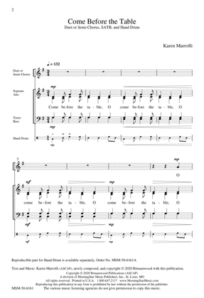 Come Before the Table (Downloadable Choral Score)
