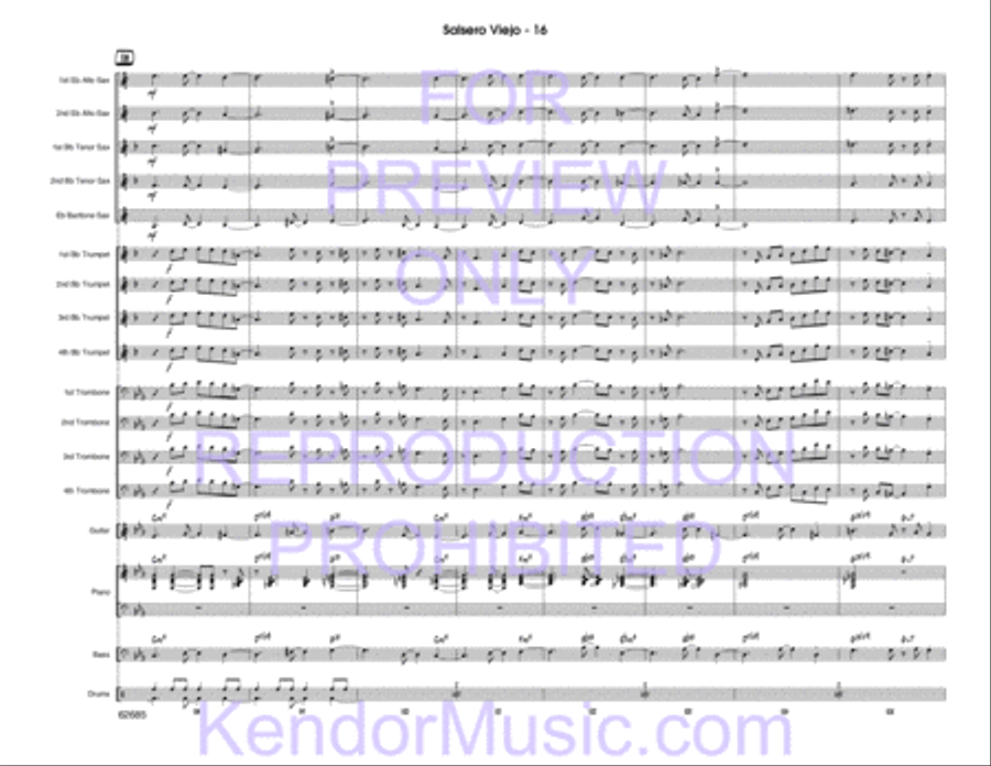 Salsero Viejo (Full Score) Jazz Ensemble scores gallery preview page 17