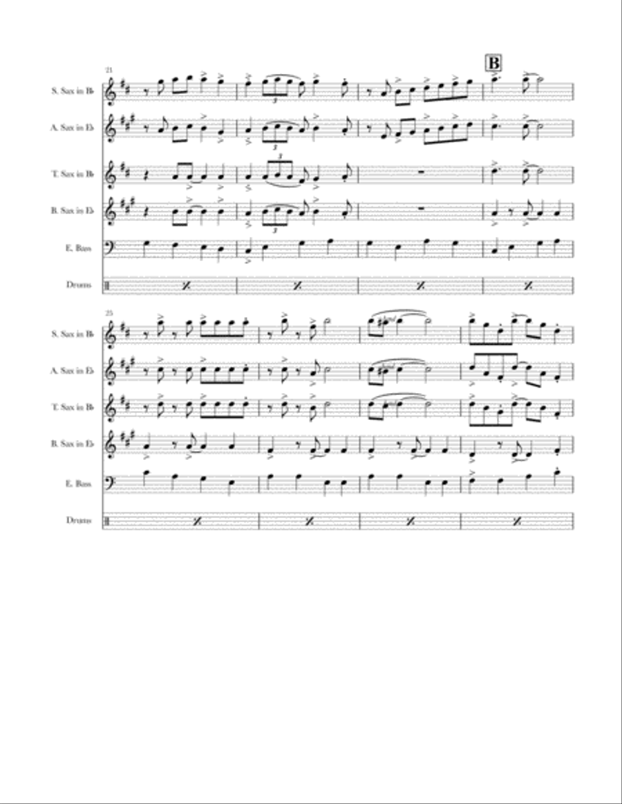 Walk Don't Run Saxophone Quartet scores gallery preview page 3