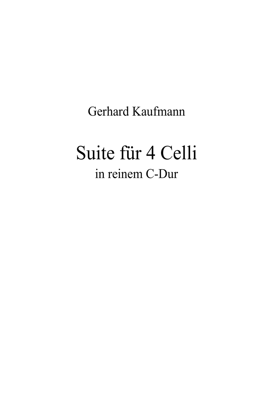 Suite in reinem C-Dur Suite in reinem C-Dur String Quartet scores gallery preview page 1