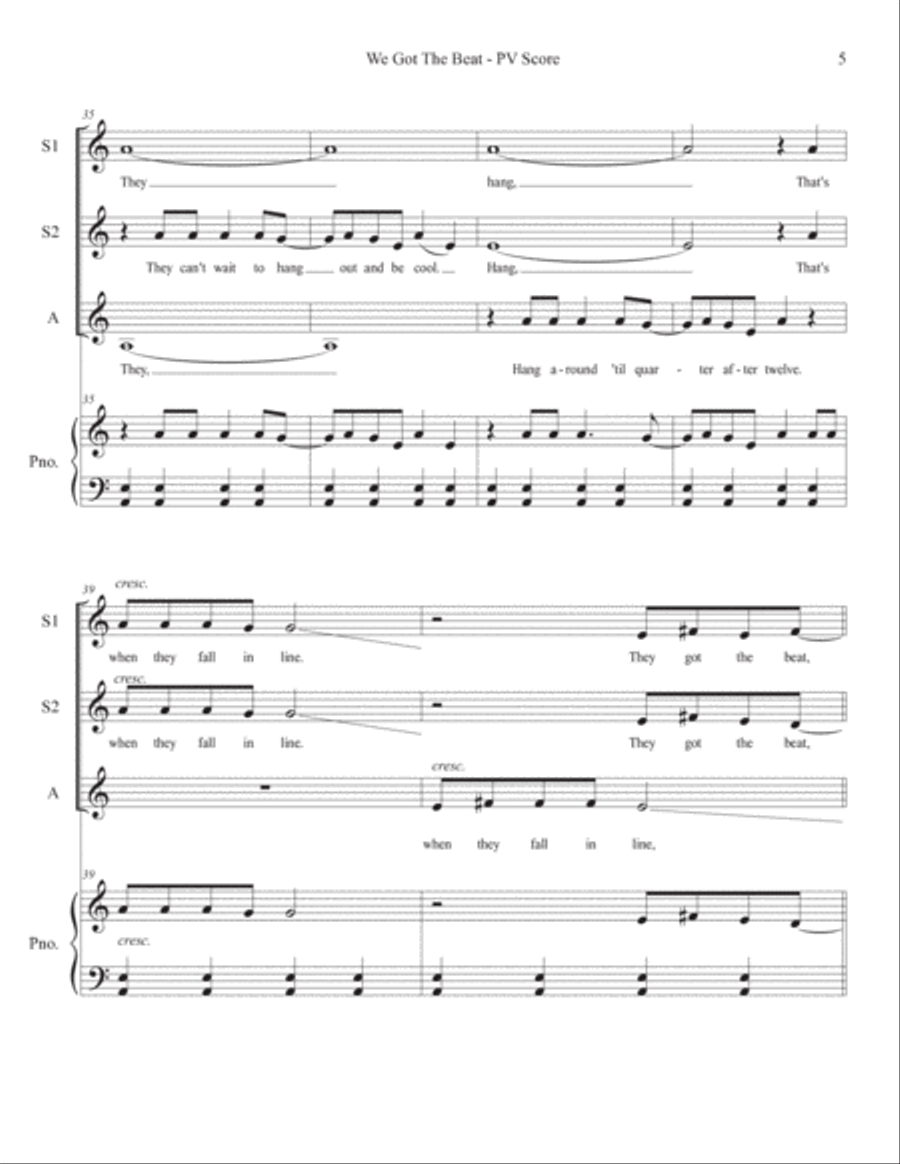 We Got The Beat SSA scores gallery preview page 5