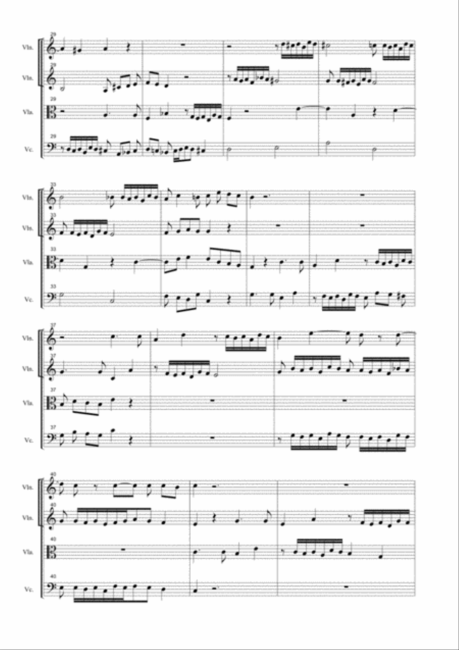 DONA NOBIS PACEM - Beethoven - Arr. for String quartet String Quartet scores gallery preview page 4