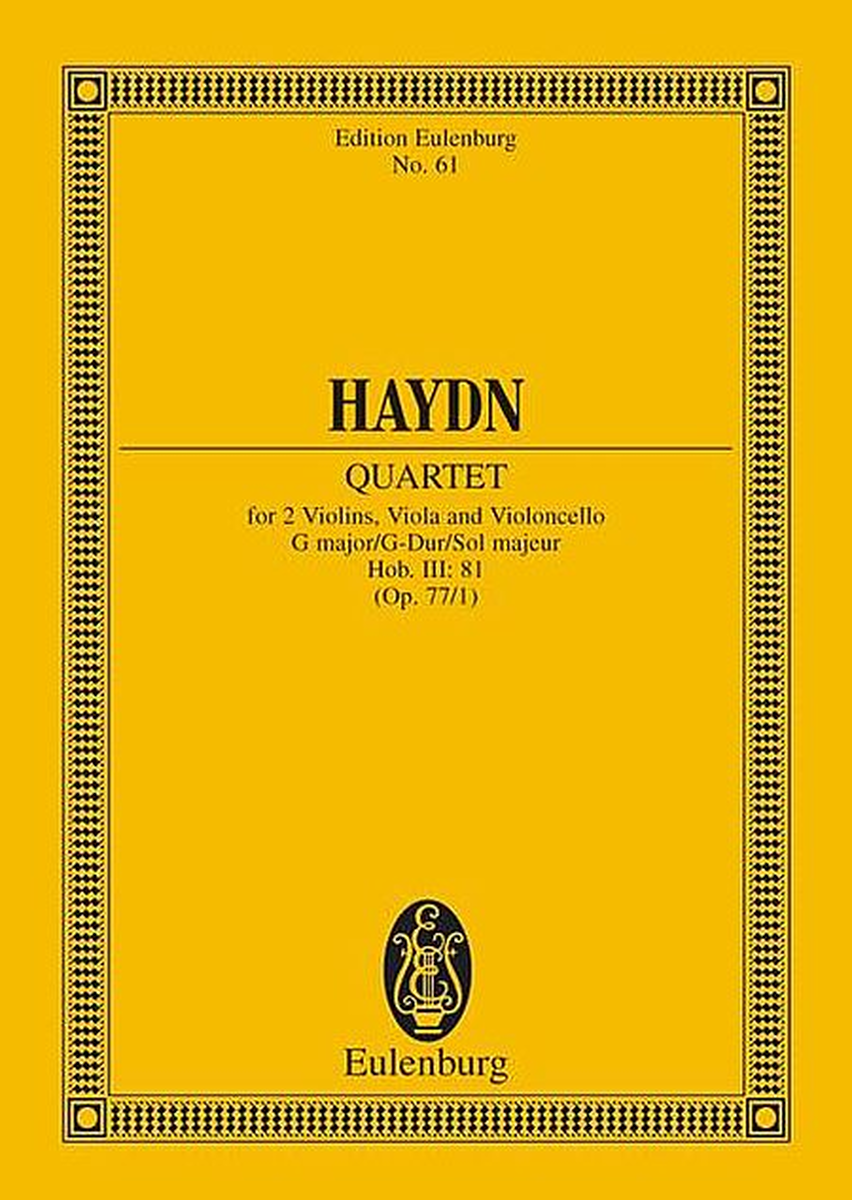 String Quartet G Major, Komplimentier Op. 77/1 Hob. Iii: 81