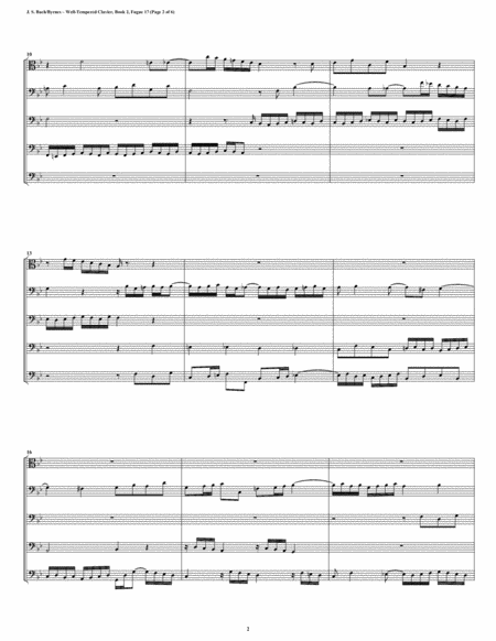 Fugue 17 from Well-Tempered Clavier, Book 2 (Trombone Quintet) image number null