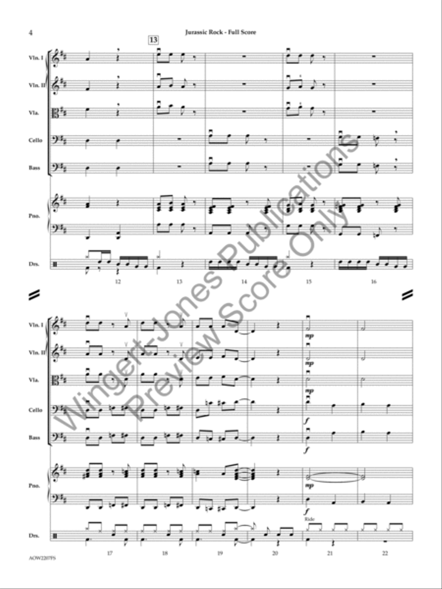 Jurassic Rock (Score) String Orchestra scores gallery preview page 3