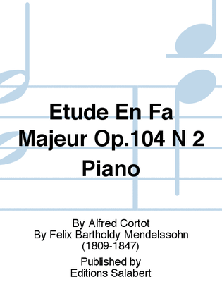 Book cover for Etude En Fa Majeur Op.104 N 2 Piano