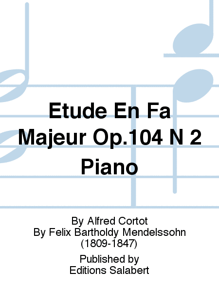 Etude En Fa Majeur Op.104 N 2 Piano