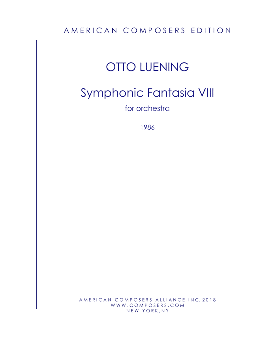 [Luening] Symphonic Fantasia No. 8 Chamber Orchestra scores gallery preview page 1