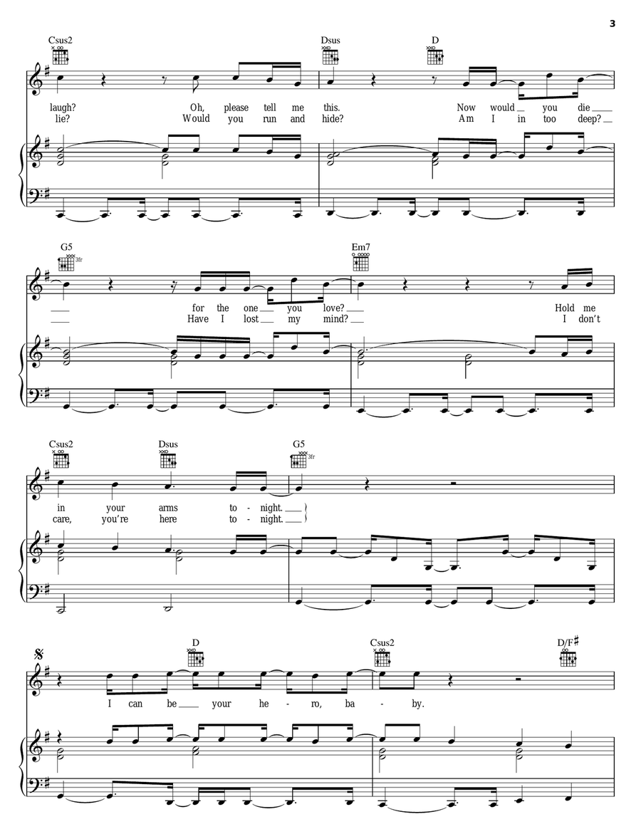 Hero Hero Acoustic Guitar scores gallery preview page 3
