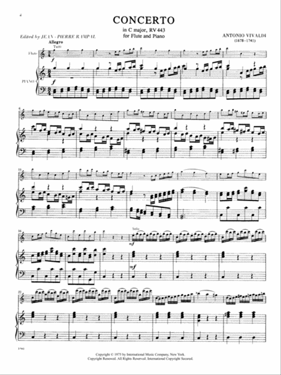 Concerto In C Major, Rv 443, Piccolo (Recorder) Piccolo scores gallery preview page 2