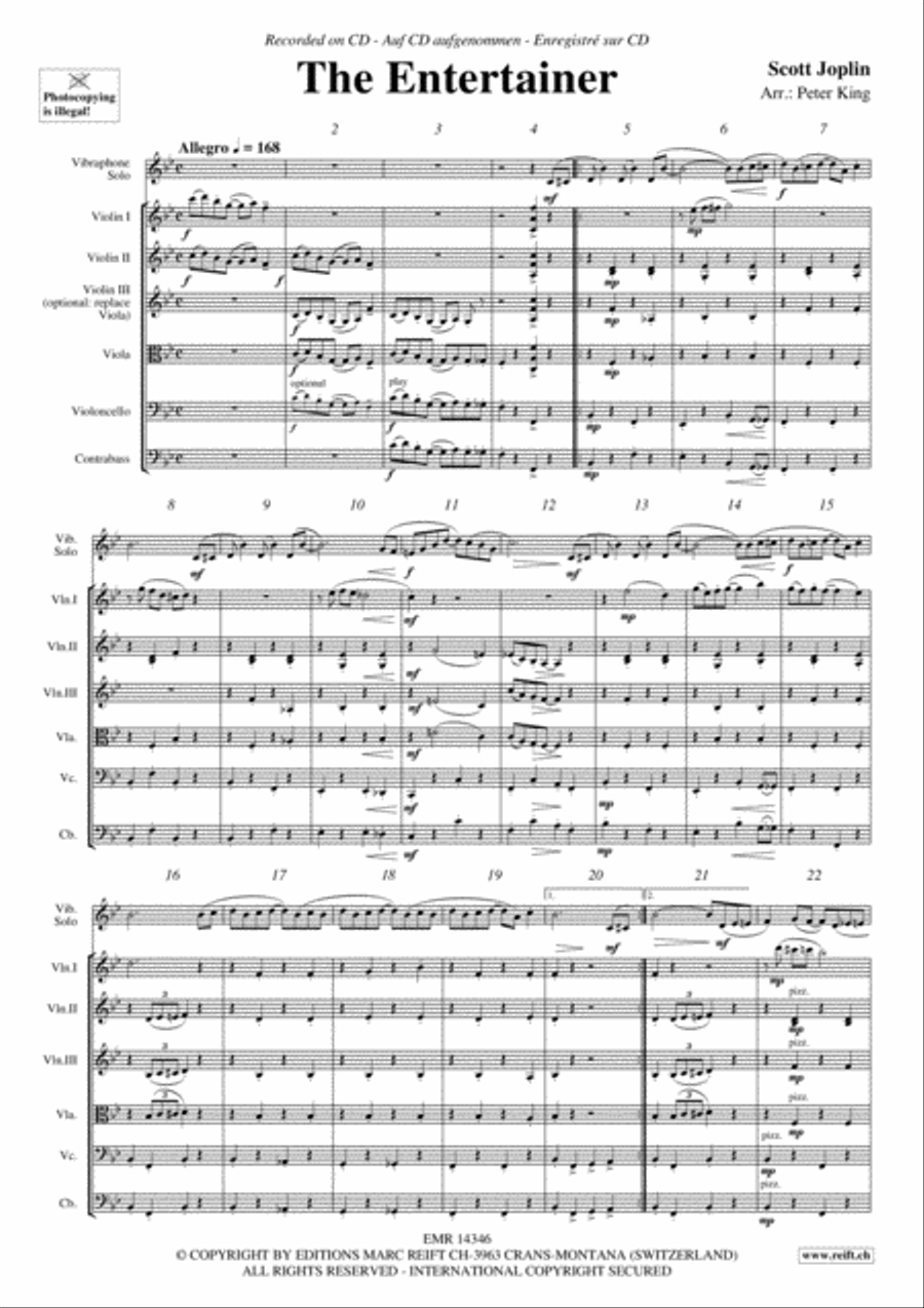 The Entertainer The Entertainer String Orchestra scores gallery preview page 3