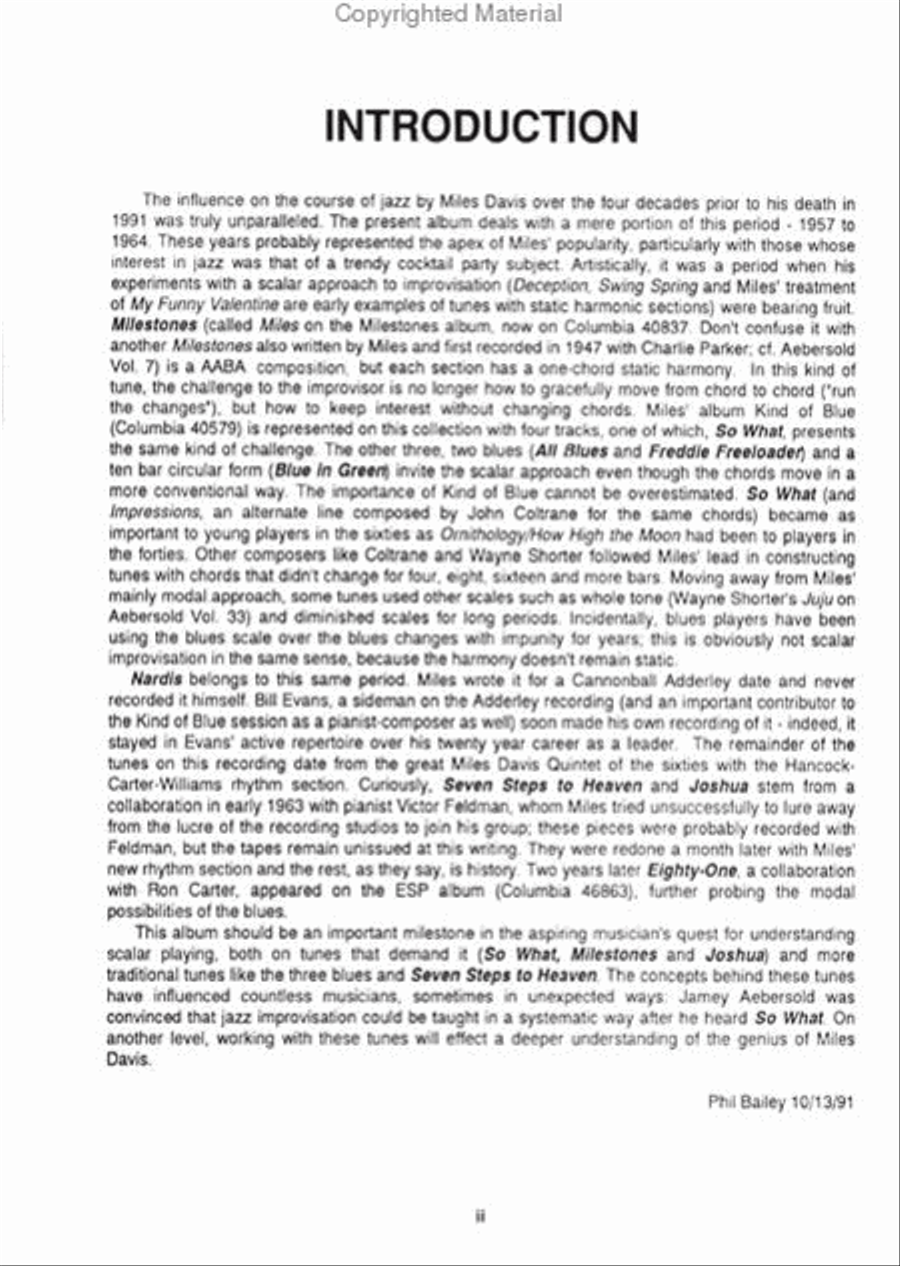 Volume 50 - The Magic Of Miles Davis B-Flat Trumpet scores gallery preview page 3