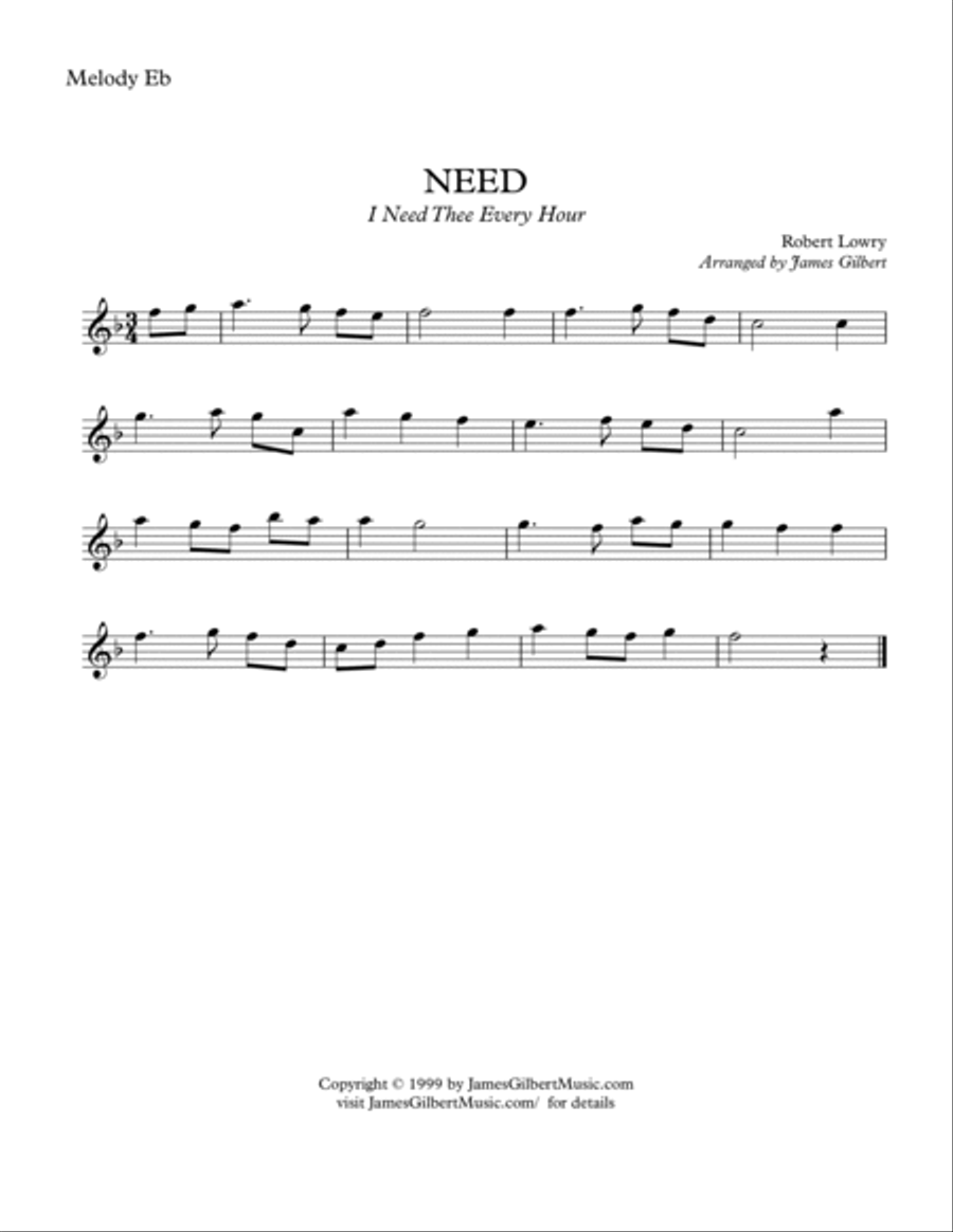 NEED (I Need Thee Every Hour) Small Ensemble scores gallery preview page 4
