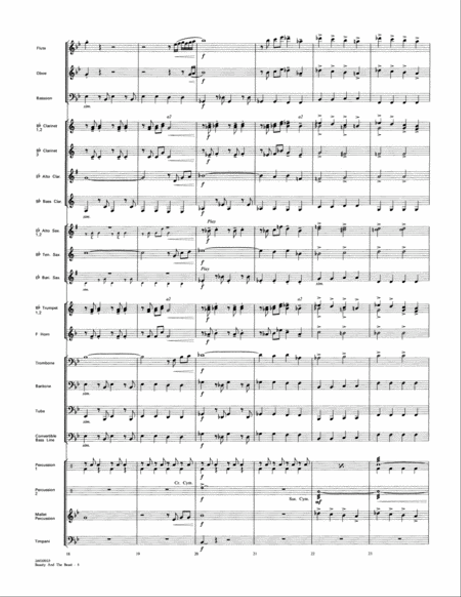Selections from Beauty and the Beast - Full Score Concert Band scores gallery preview page 5