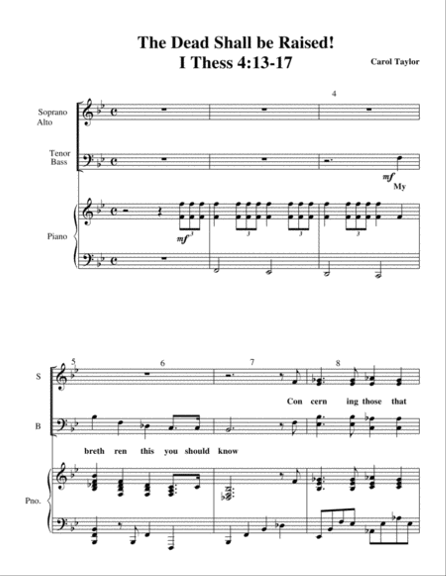 The Dead Shall be Raised (I Thessalonians 4) 4-Part scores gallery preview page 1