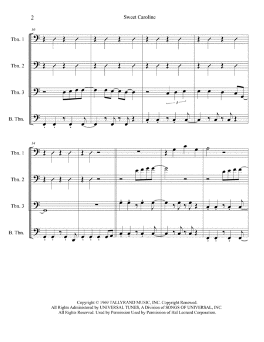 Sweet Caroline Brass Ensemble scores gallery preview page 3