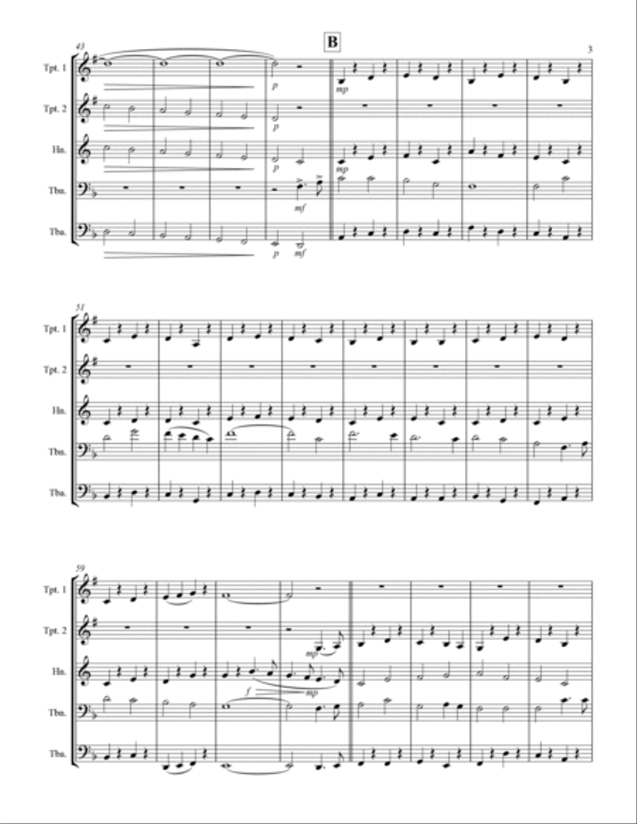Holst - Second Suite for Military Band in F (for Brass Quintet) Brass Quintet scores gallery preview page 4