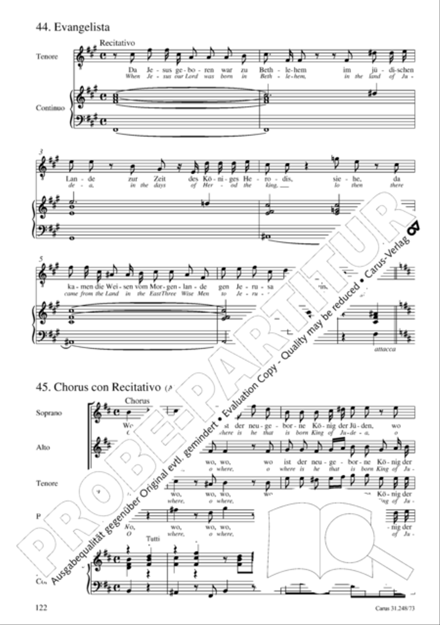 Christmas Oratorio (Weihnachtsoratorium, Teile IV-VI) 4-Part scores gallery preview page 43