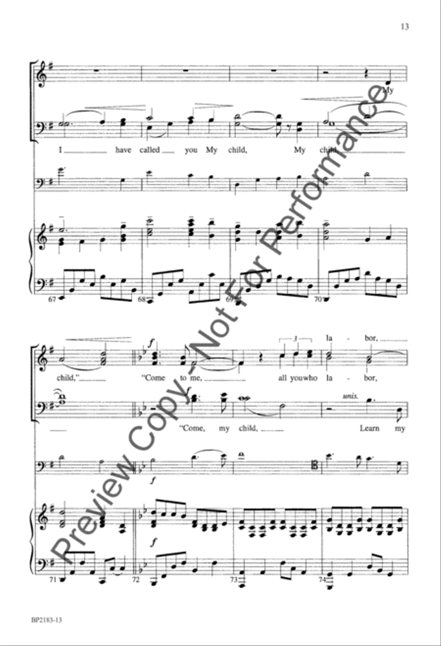 Come to Me 4-Part scores gallery preview page 14