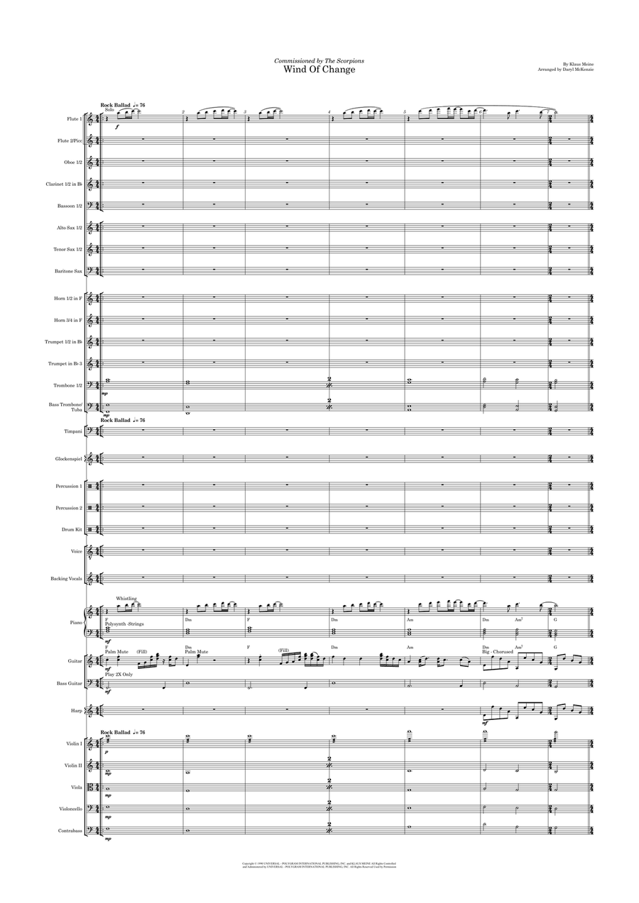 Wind Of Change Full Orchestra scores gallery preview page 1