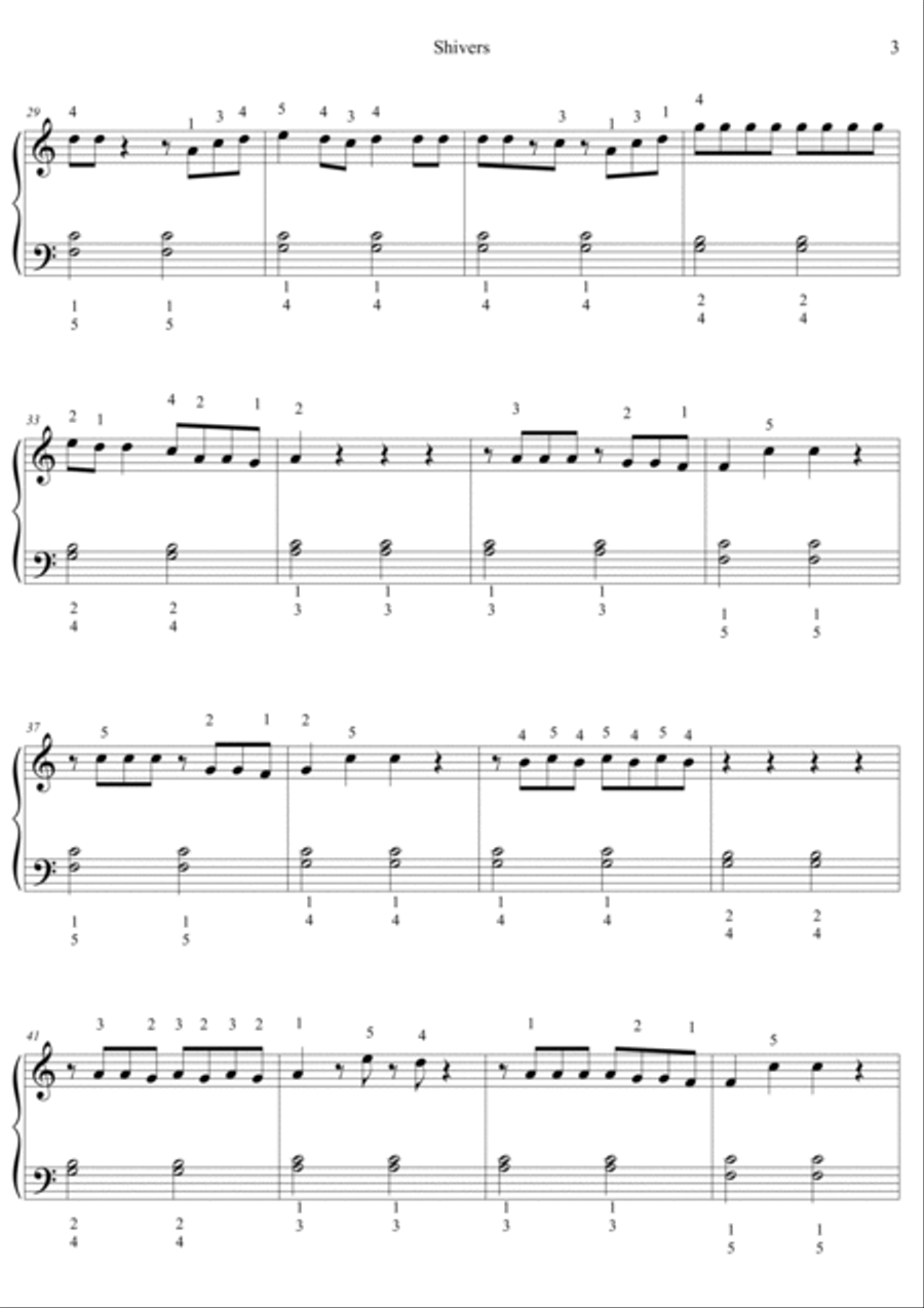 Shivers Shivers Easy Piano scores gallery preview page 3