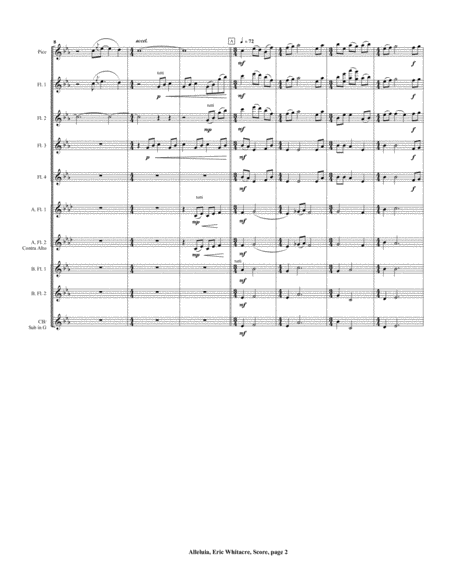Alleluia by Eric Whitacre for FLUTE CHOIR image number null