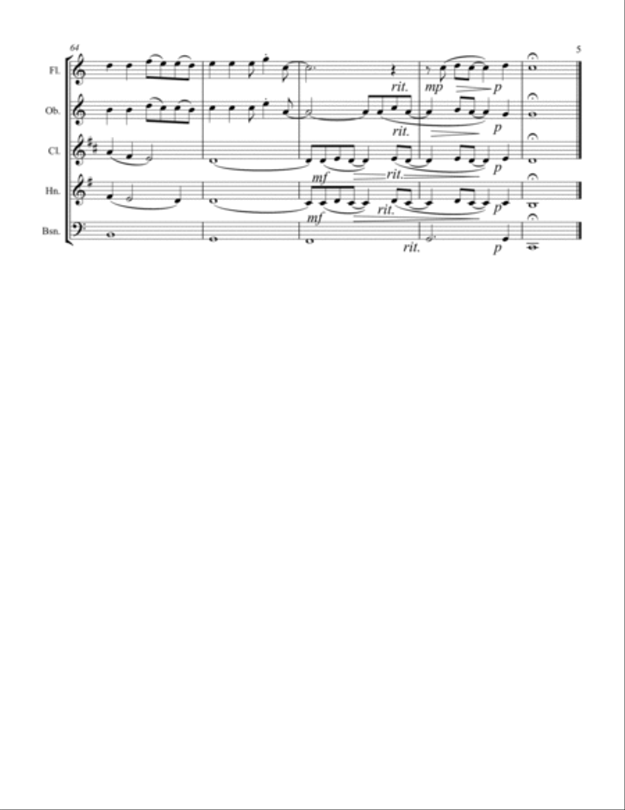 Here I Am To Worship Woodwind Quintet scores gallery preview page 6