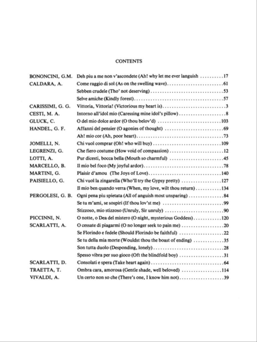 Anthology of Italian Songs (17th & 18th Century), Volume 1