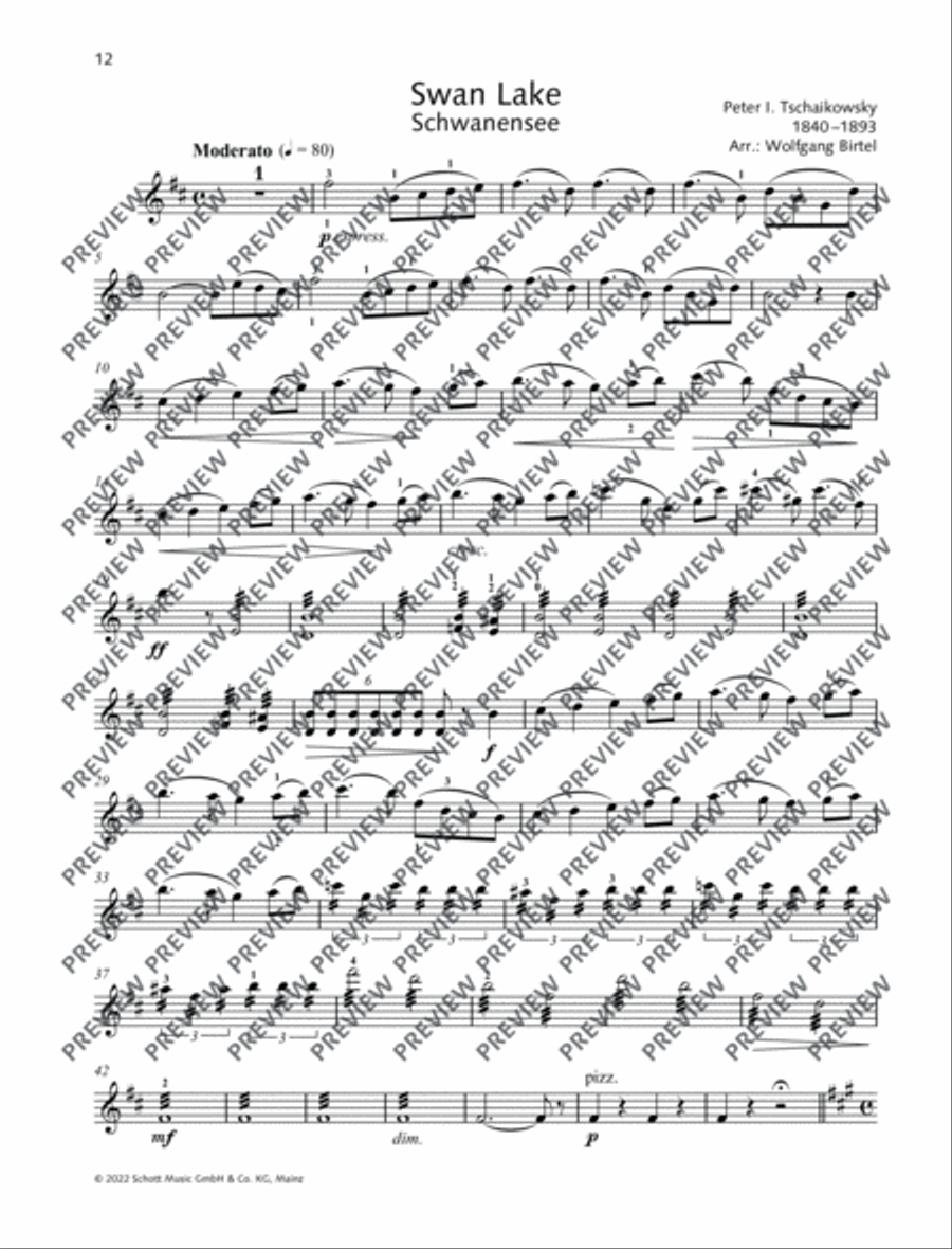 Swan Lake Violin Solo scores gallery preview page 7