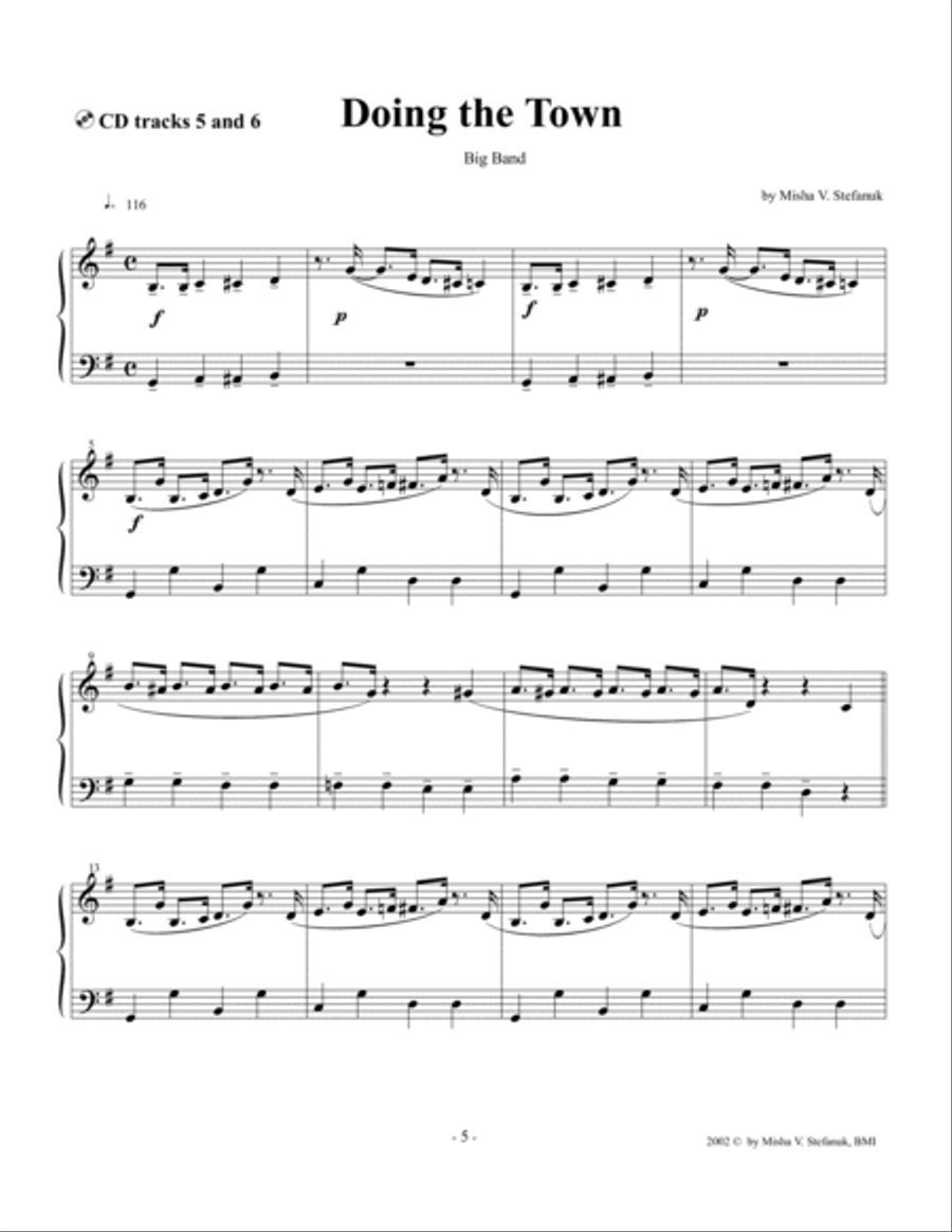 Jazz Time, 15 Pieces for Piano, easy-intermediate to advanced Easy Piano scores gallery preview page 6