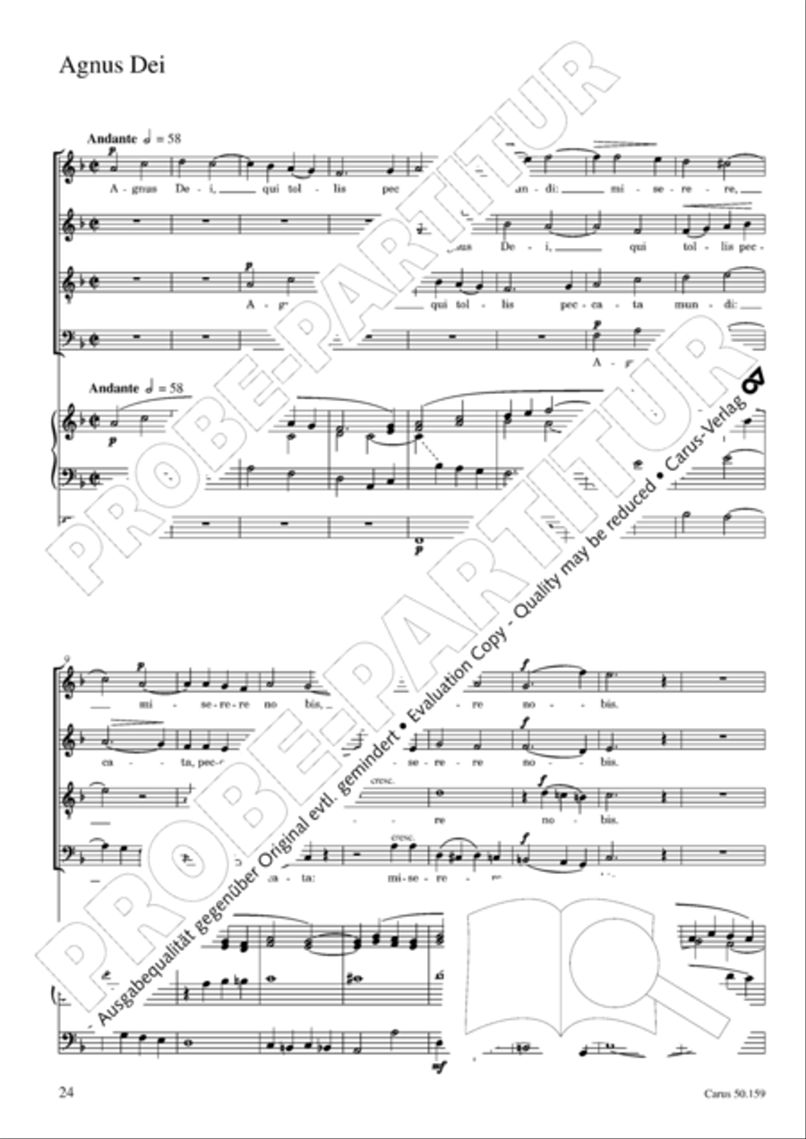 Mass in F Minor (Missa in f) 4-Part scores gallery preview page 25