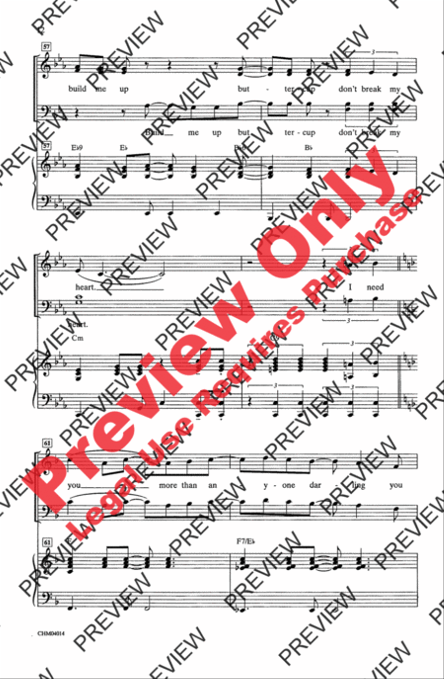 Build Me Up Buttercup 4-Part scores gallery preview page 11