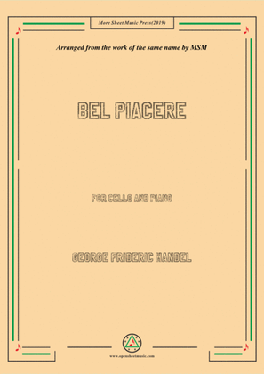 Book cover for Handel-Bel piacere,for Cello and Piano