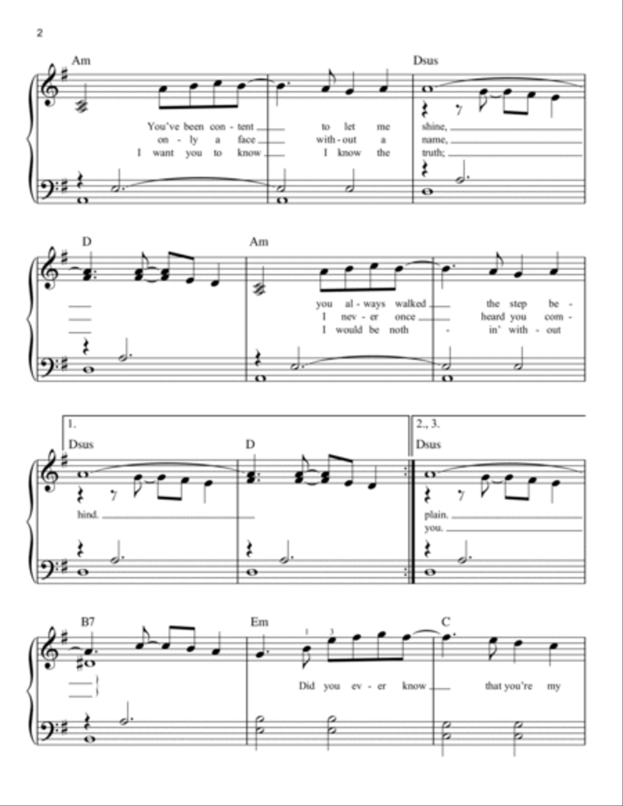 The Wind Beneath My Wings Easy Piano scores gallery preview page 2