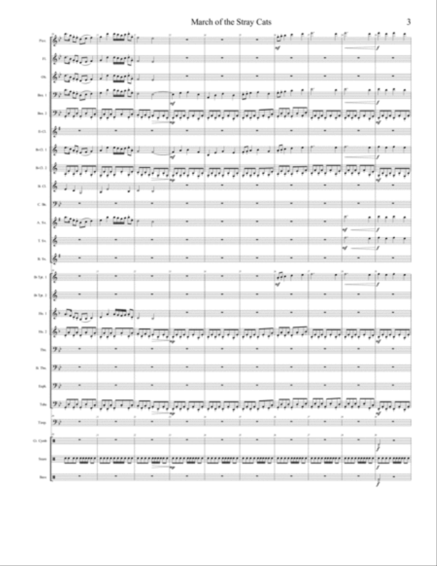 March of the Stray Cats March of the Stray Cats Concert Band scores gallery preview page 3