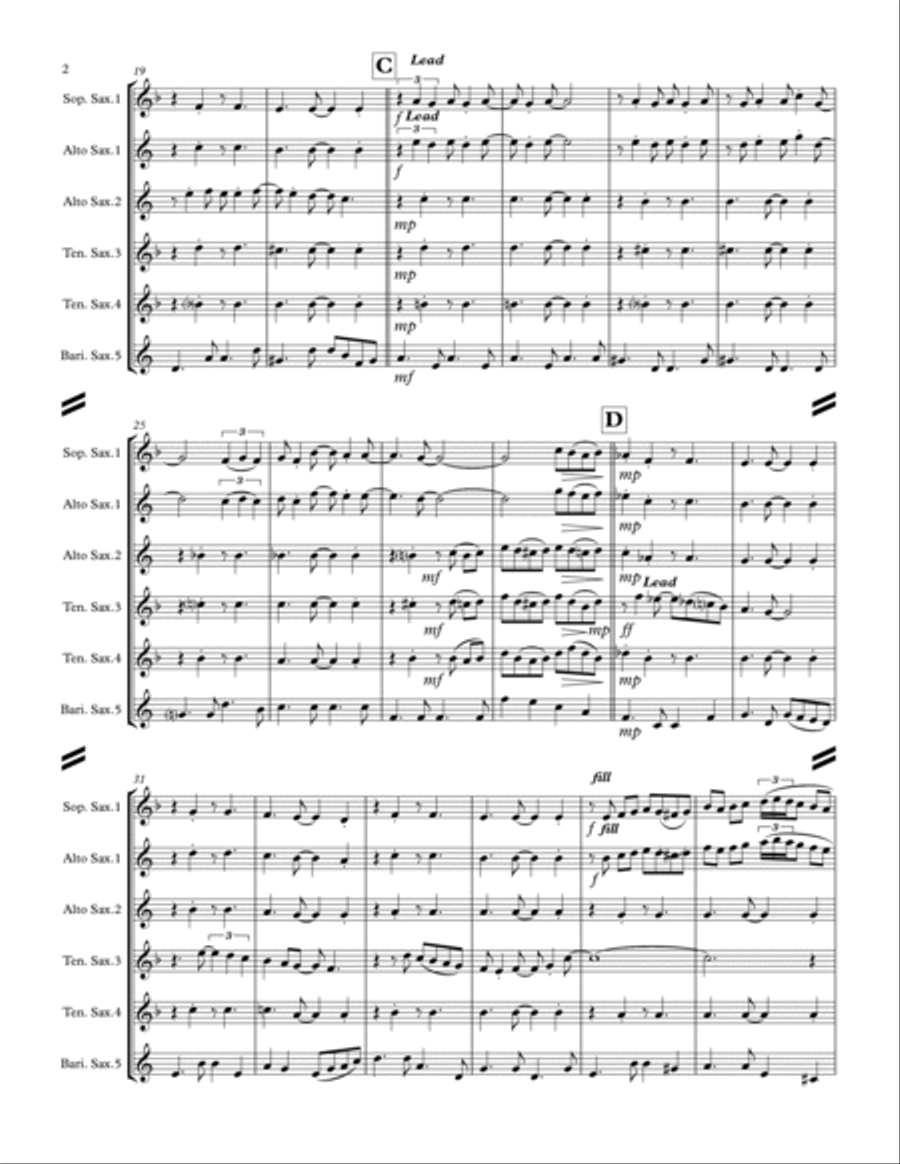 Quiet Nights Of Quiet Stars (Corcovado) Saxophone Quintet scores gallery preview page 3