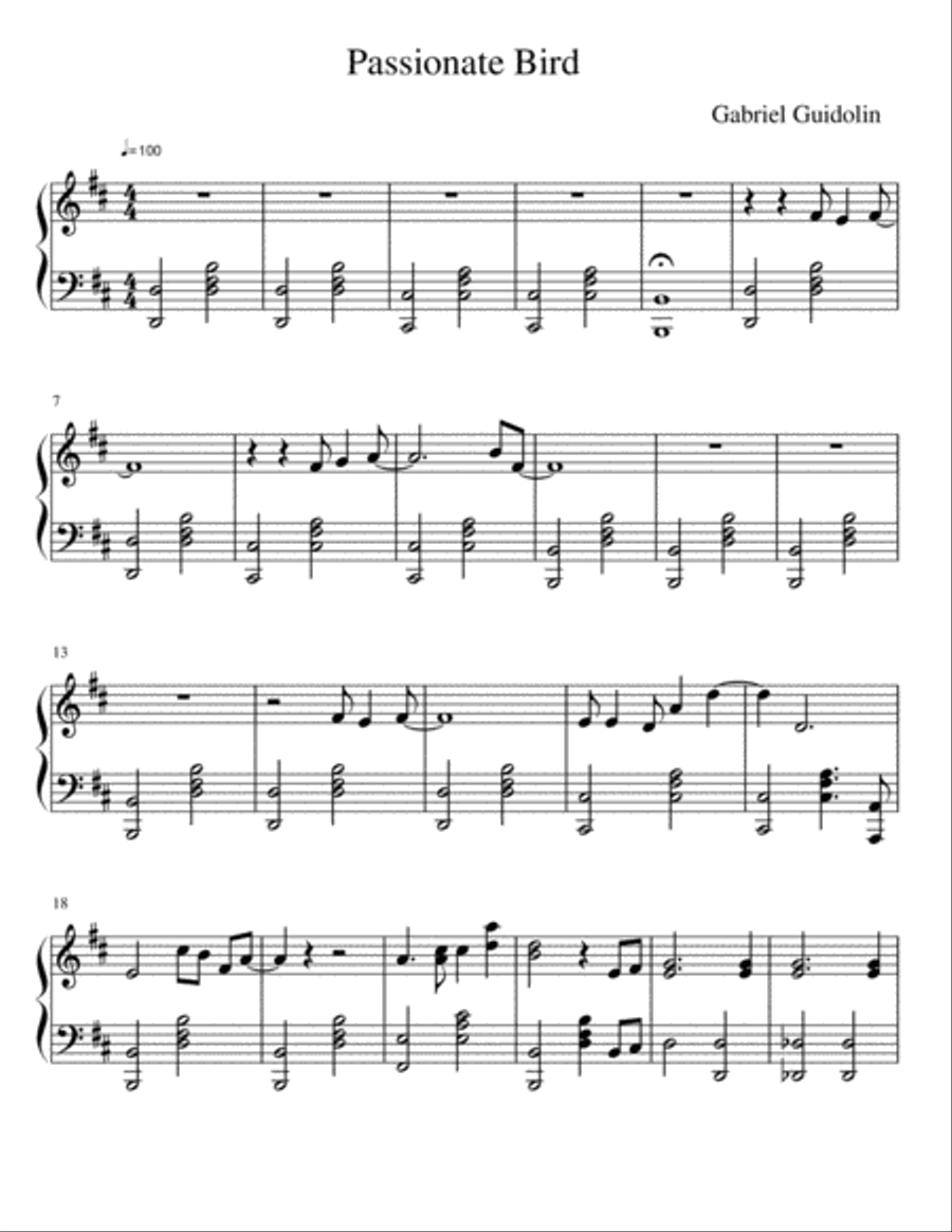 Passionate Bird Small Ensemble scores gallery preview page 1
