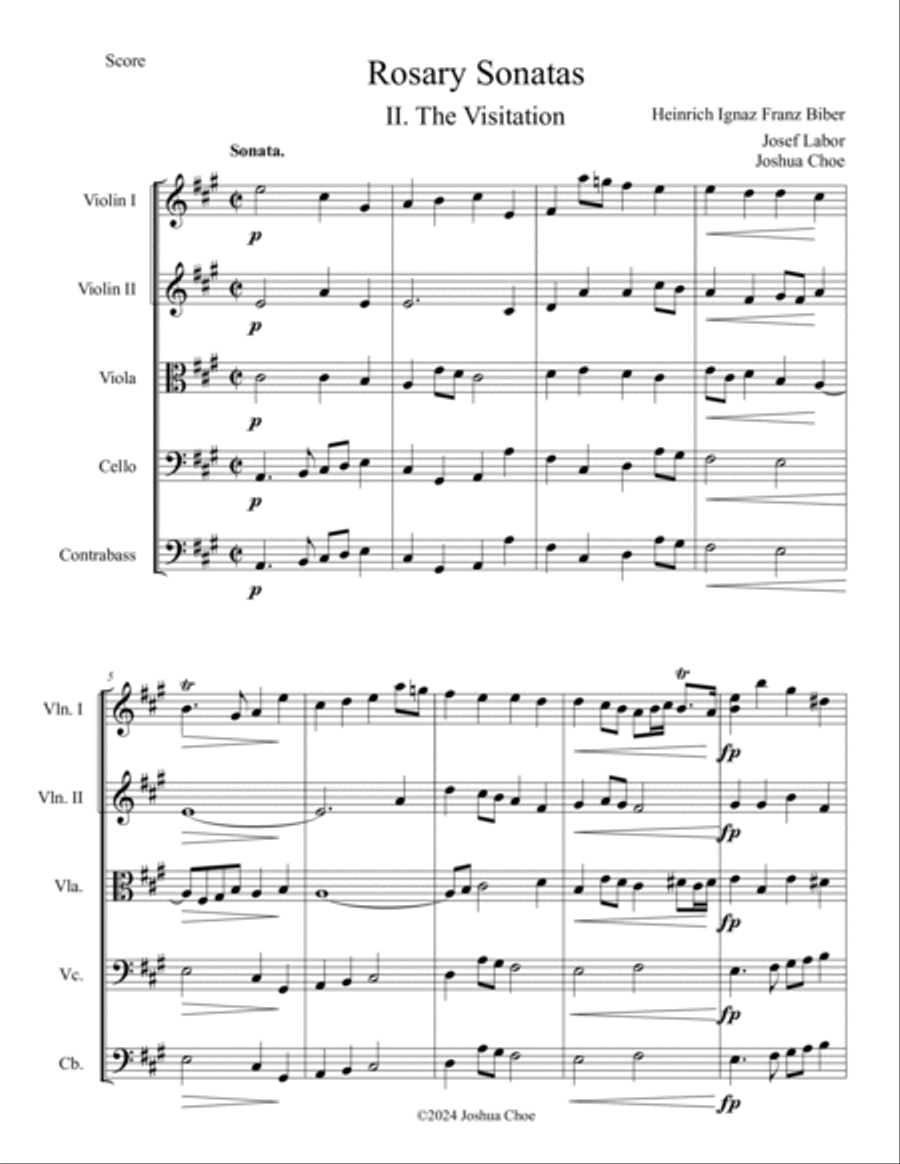 Rosary Sonatas: II. The Visitation String Quintet scores gallery preview page 3