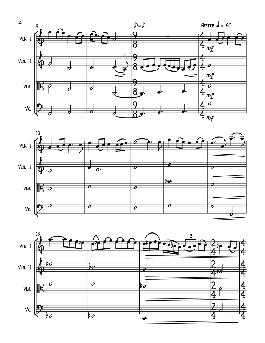 For The Love Of A Princess String Quartet scores gallery preview page 2