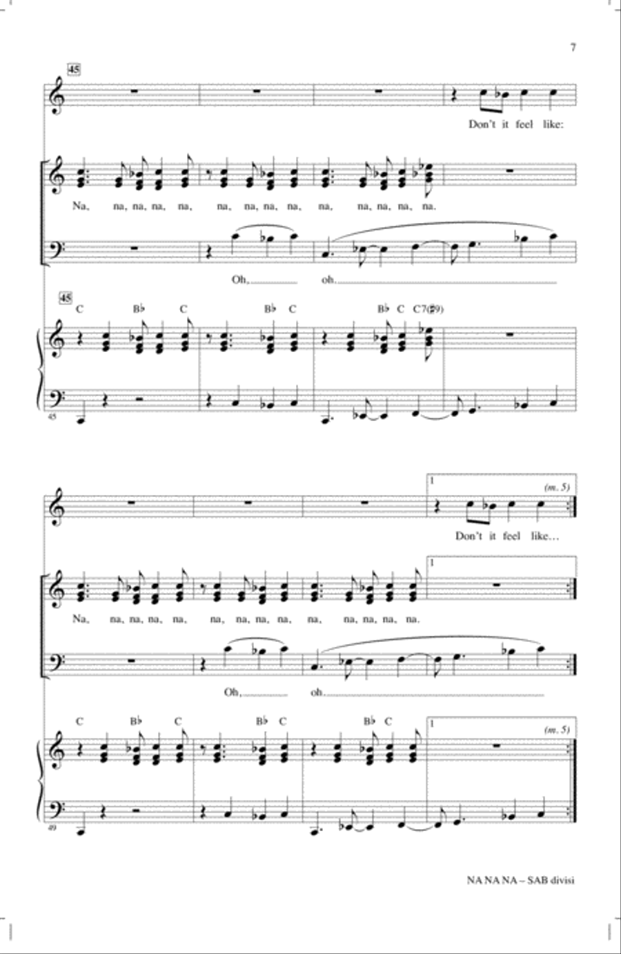Na Na Na (arr. Mac Huff) 3-Part scores gallery preview page 6