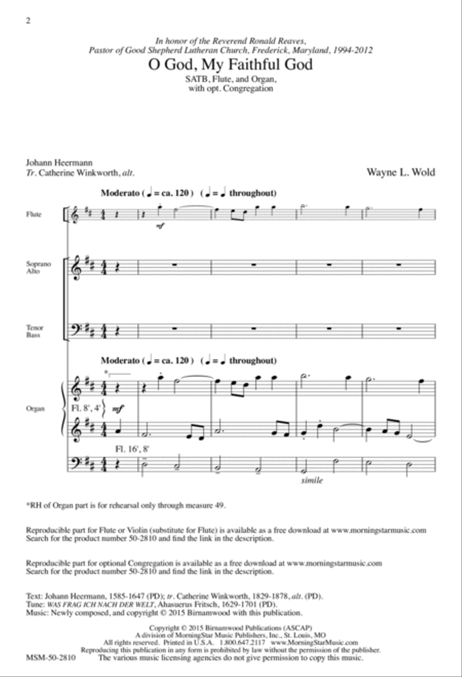 O God, My Faithful God 4-Part scores gallery preview page 2