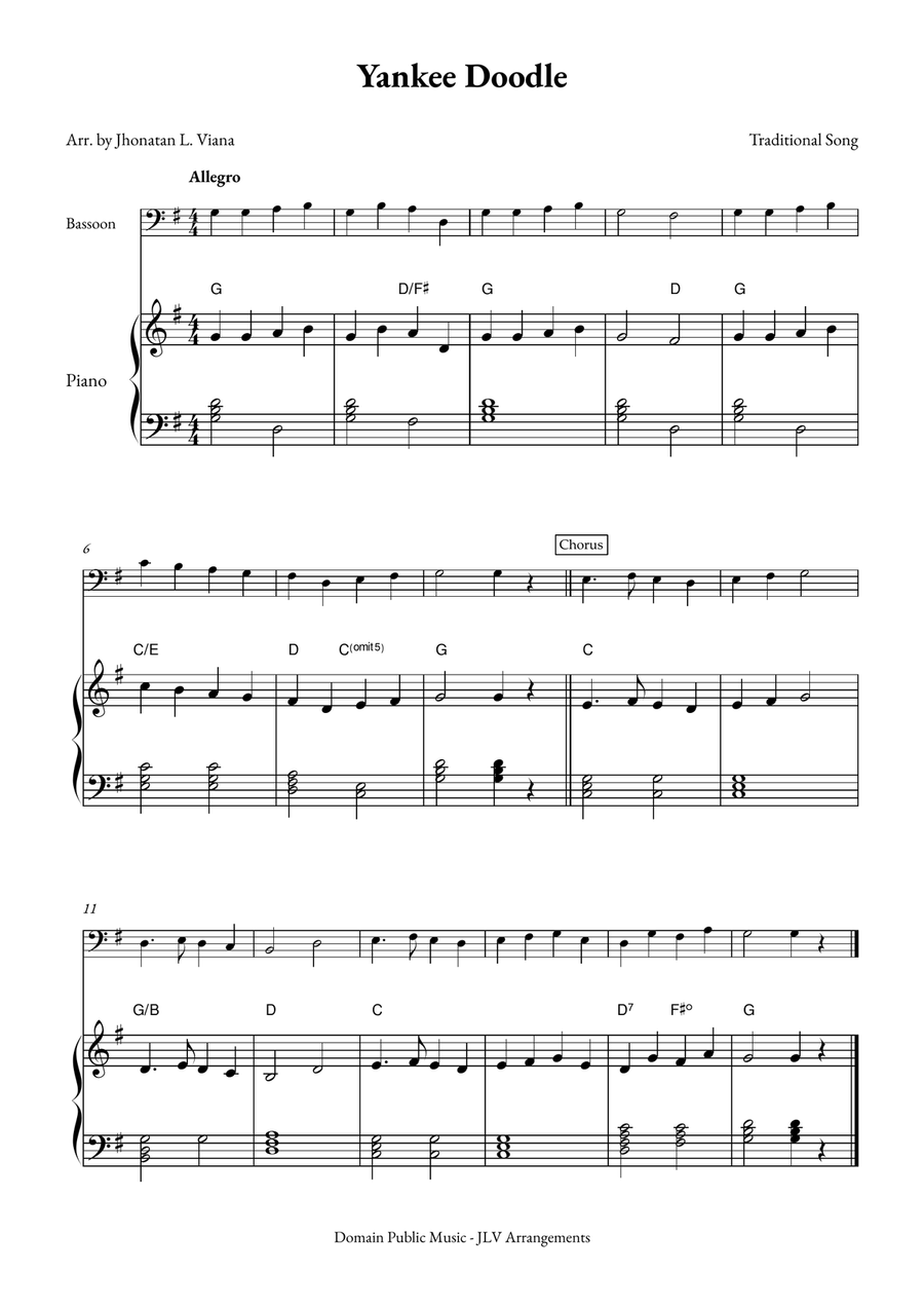 Yanke Doodle Bassoon scores gallery preview page 1