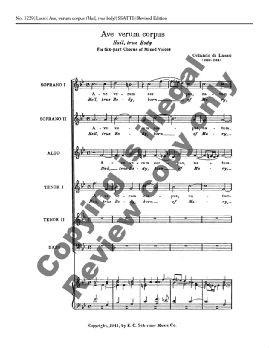 Ave verum Corpus (Hail, true body) Divisi scores gallery preview page 7