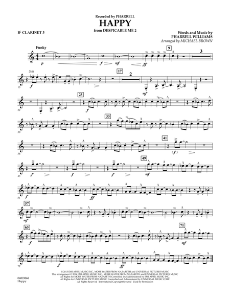 Happy (from Despicable Me 2) (arr. Michael Brown) - Bb Clarinet 3