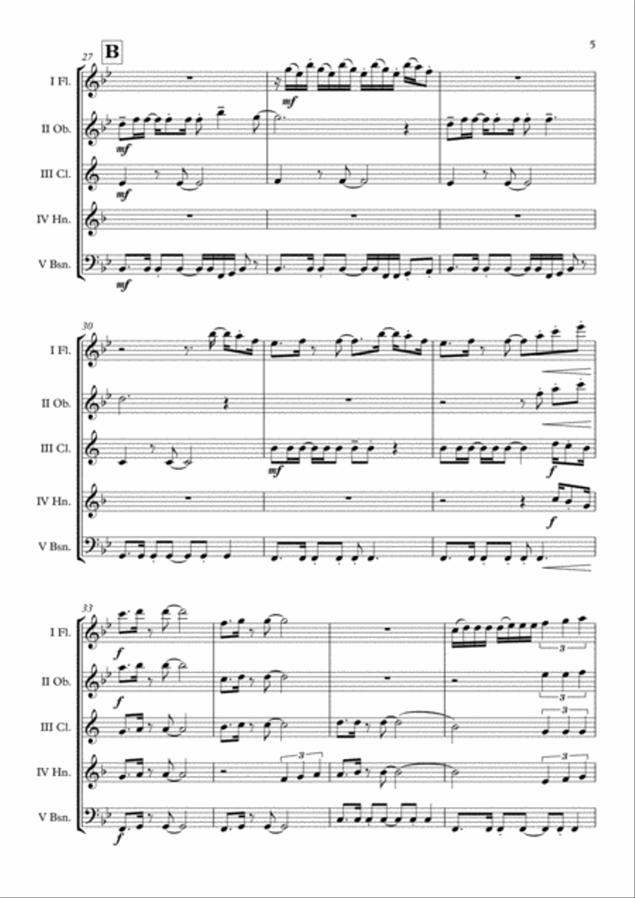 Overture/prologue Woodwind Quintet scores gallery preview page 6