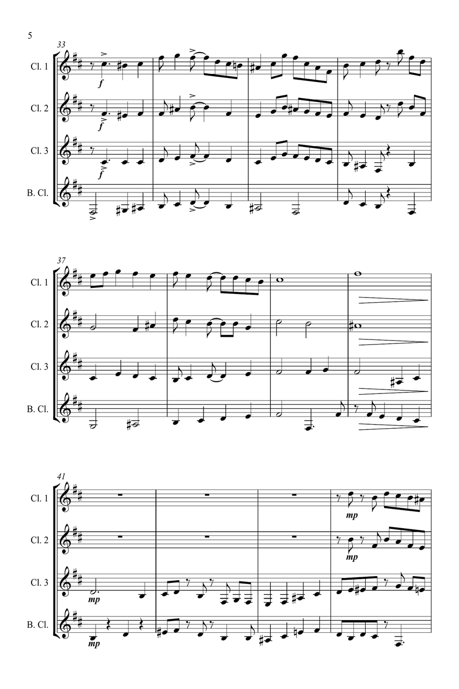 Suave - for Clarinet Quartet Suave - for Clarinet Quartet Clarinet Quartet scores gallery preview page 6