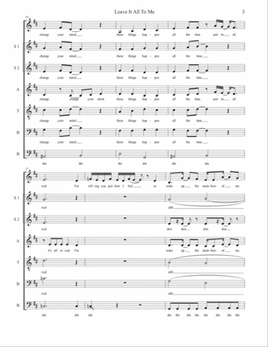 Leave It All To Me 4-Part scores gallery preview page 3