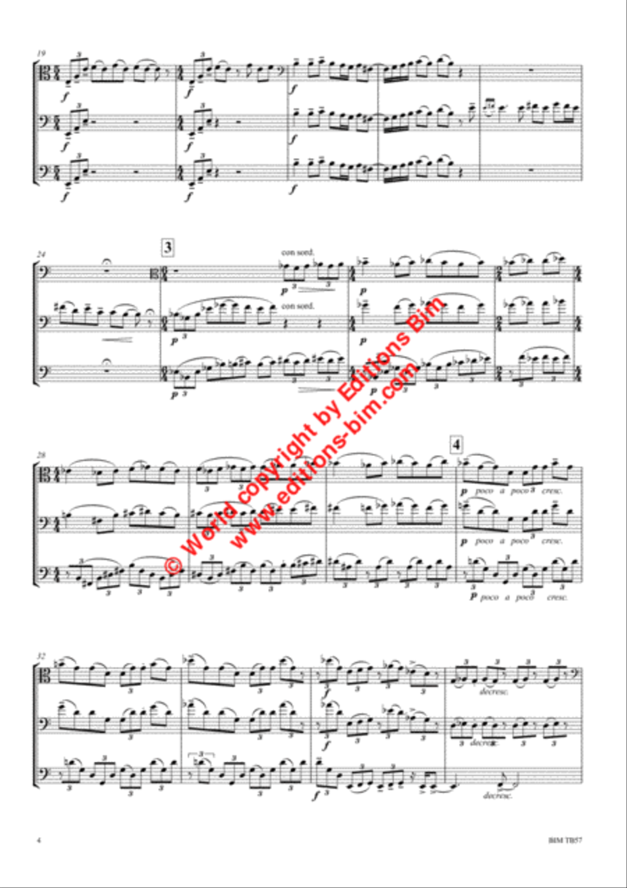 Sonata per 3 tromboni Bass Trombone scores gallery preview page 3