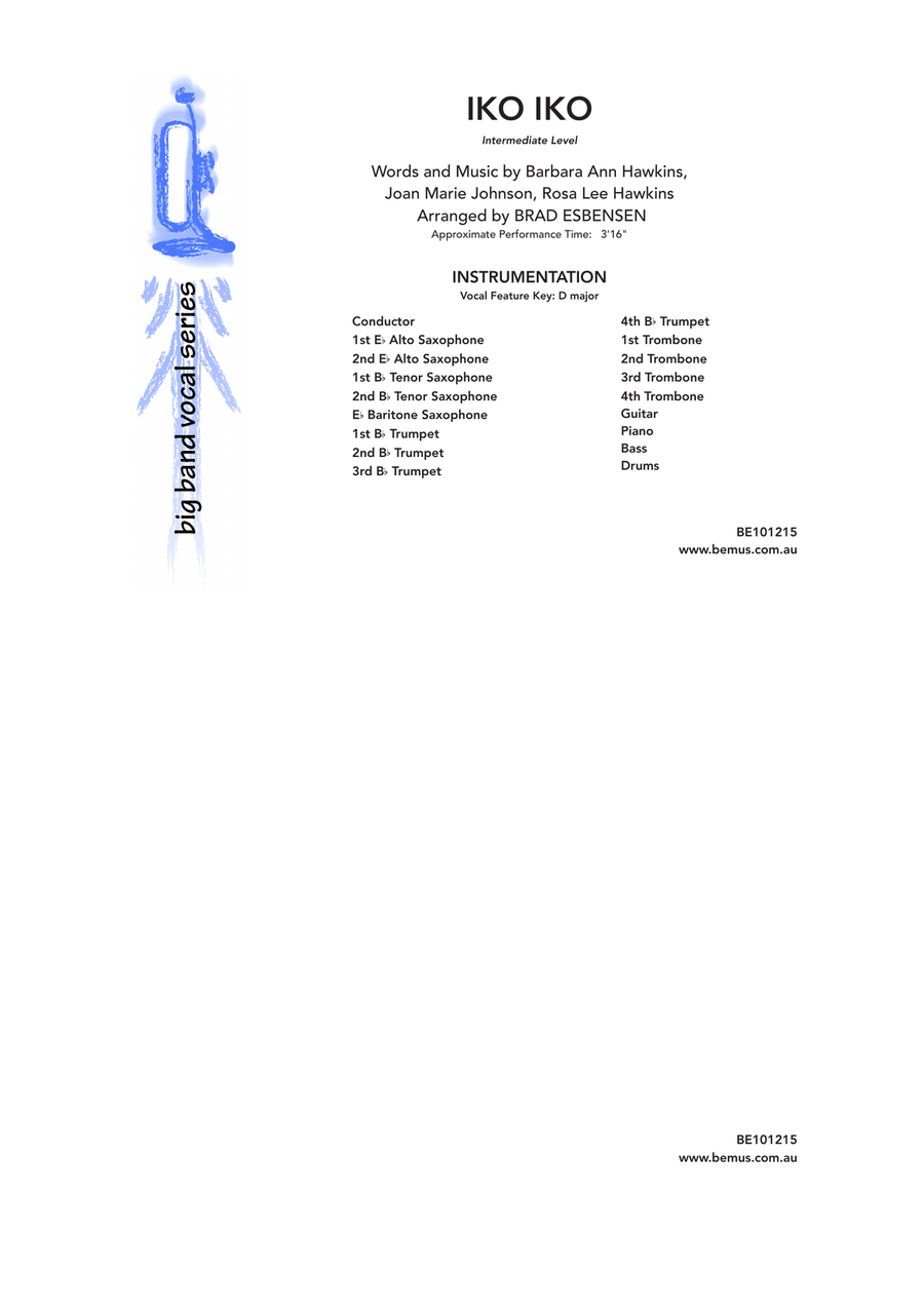 Iko Iko Jazz Ensemble scores gallery preview page 1