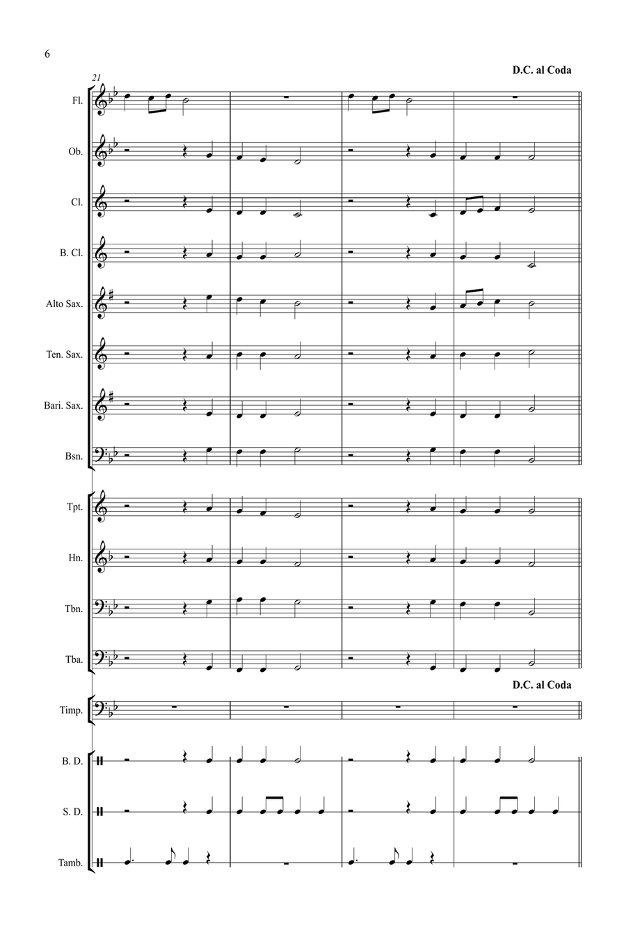 Flute Fantasy - Flute Feature for Beginning Band Concert Band scores gallery preview page 6